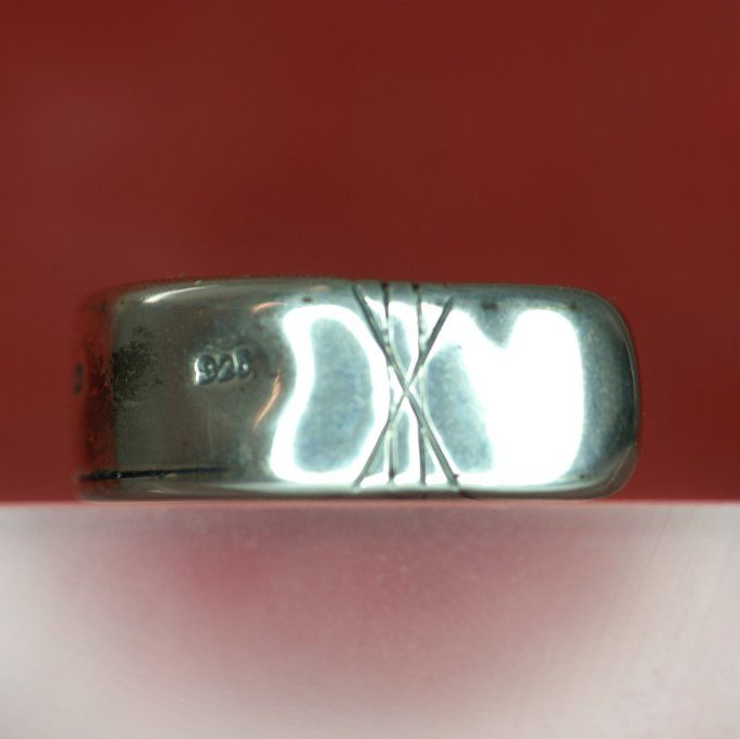 Chevalière difforme en argent et béryl jaune