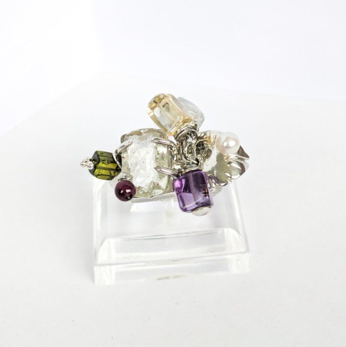 bague multi-pierre