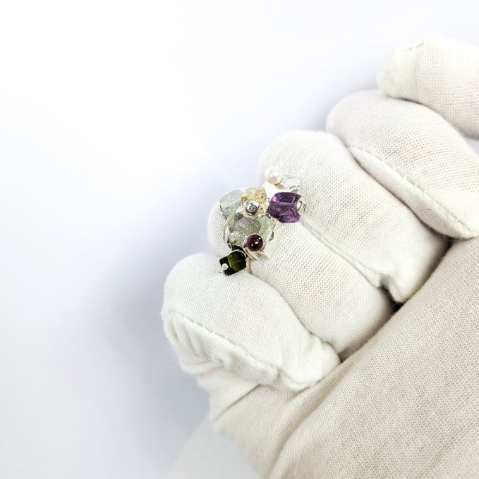 bague multi-pierre