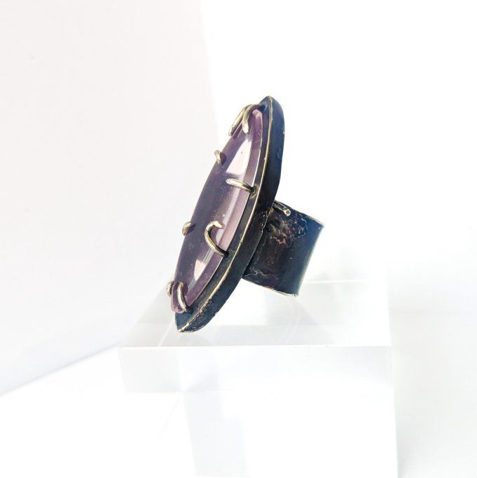 Shibuichi et quartz rose