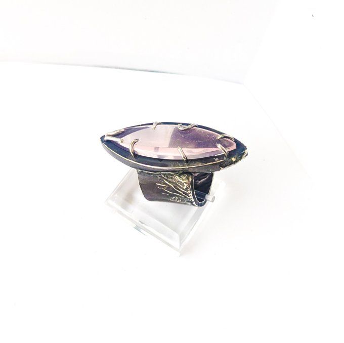 Shibuichi et quartz rose