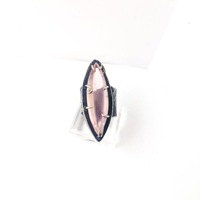 Shibuichi et quartz rose