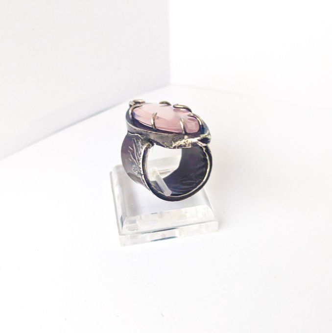 Shibuichi et quartz rose