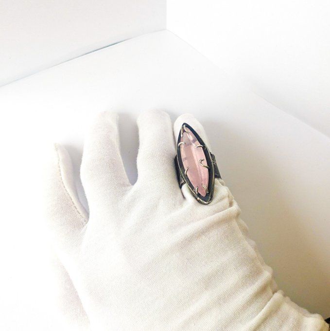 Shibuichi et quartz rose